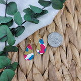 Fuchsia Terrazzo Teardrop Dangle