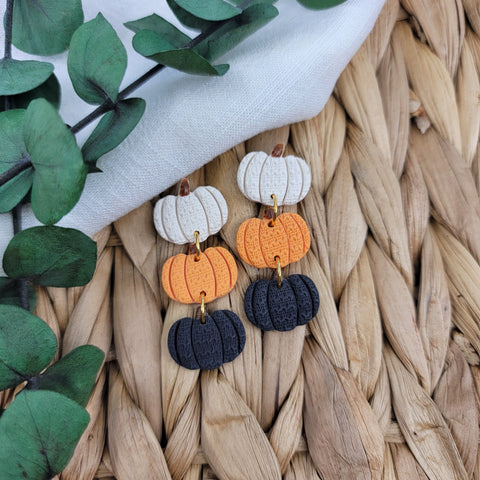 Orange & Black Pumpkin Dangles