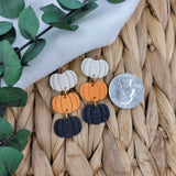 Orange & Black Pumpkin Dangles