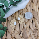 Tan Layered Daisy Dangles