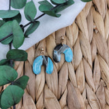 Turquoise & Black Faux Stone Earrings