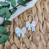 Bow Dangles in Pastel Terrazzo