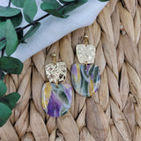 Anne in Gold Purple & Green Marble