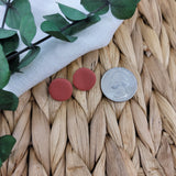 Brick Red Circle Studs with Sandpaper Texture