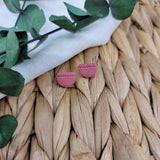 Rose Pink Half Circle Studs