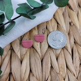 Rose Pink Half Circle Studs