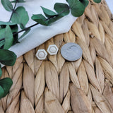 Off White Hexagon Studs