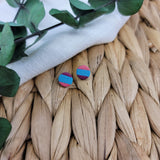 Striped Pink Blue Purple Mini Studs