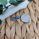 Striped Pink Blue Purple Mini Studs