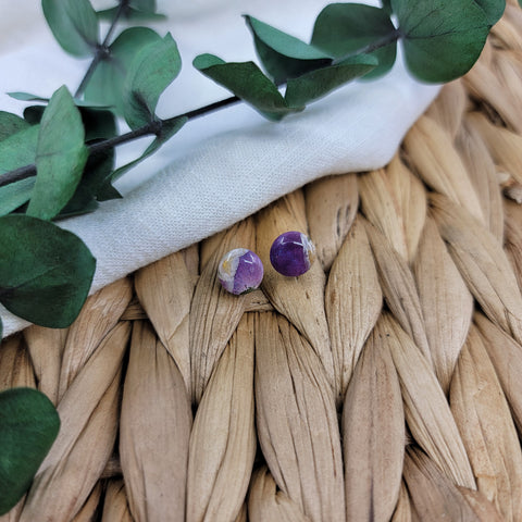 Purple & Gold Mini Stud
