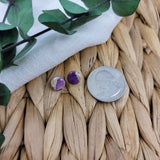 Purple & Gold Mini Stud
