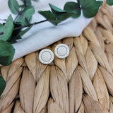 Off White Double Circle Studs