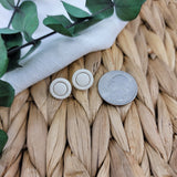Off White Double Circle Studs