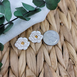 White Peony Studs