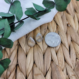 Diamond Teardrop Stud in Sea Breeze Marble