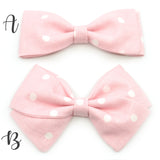 Baby Pink & White Polka Dot Bow Tie OR Anna Bow