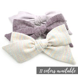 Linen Evy Bow in 11 colors, Newborn Headband or Clip