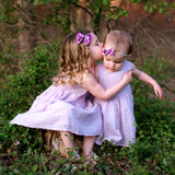 Tiny Yellow & Pink Floral Elle Bow, Toddler Hairclip