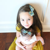 Turquoise Tropical Floral Evy Bow