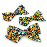 Black, Orange, Yellow, and Blue Floral Evy Bow, Infant Headband