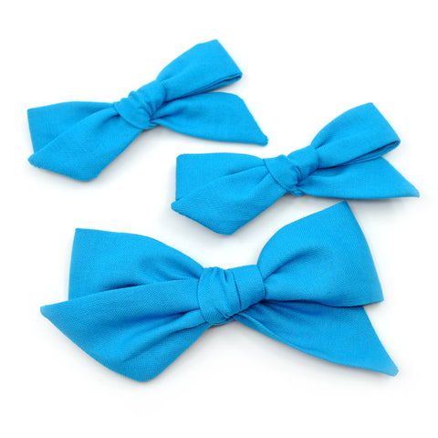 Cerulean Blue Evy Bow, Newborn Hairbow