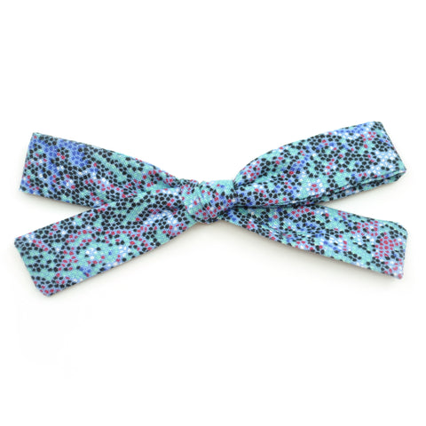 Mint & Black Pixels Leni Bow