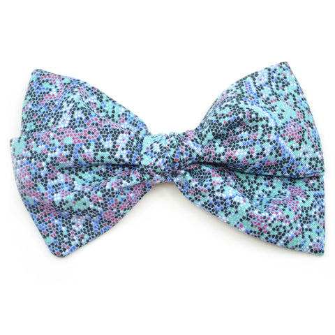 Mint & Black Pixels Rona Bow