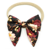 Burgundy Floral Elle Bow, Toddler Hairclip