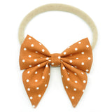 Cinnamon Polka Dot Elle Bow, Toddler Hairclip