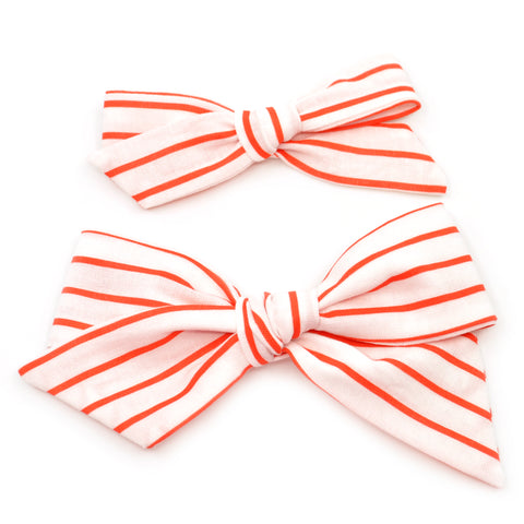 Candy Cane Stripe Evy Bow, Newborn Headband or Clip