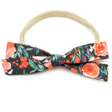 Black Winterberry Floral Leni Bow, Infant or Toddler Hair Bow