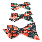 Black Winterberry Floral Evy Bow, Newborn Headband or Clip