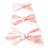 Pink & Ivory Brushstrokes Evy Bow, Newborn Headband or Clip