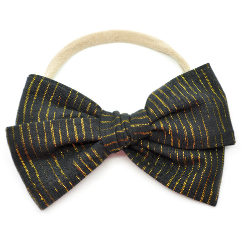 Ebony & Gold Tinsel Rona Bow