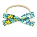 Turquoise Tropical Floral Leni Bow