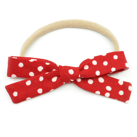Red & White Scattered Polka Dot Leni Bow