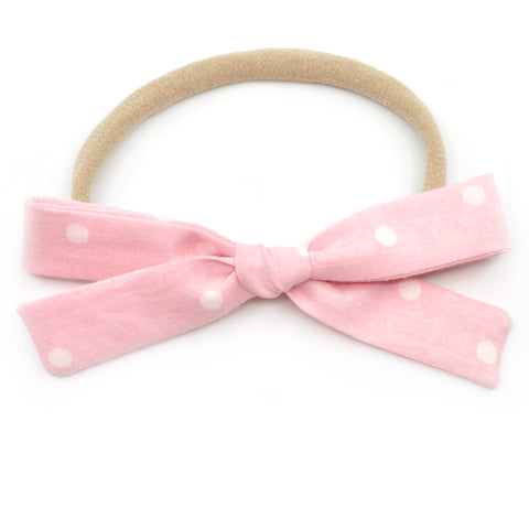 Baby Pink & White Polka Dot Leni Bow