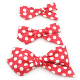 Strawberry Red Polka Dot Evy Bow, Newborn Headband