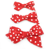 Red Scattered Polka Dot Evy Bow, Newborn Headband