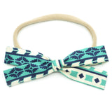 Teal Aztec Leni Bow
