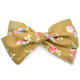 Hazelnut & Small Pink Floral Rona Bow