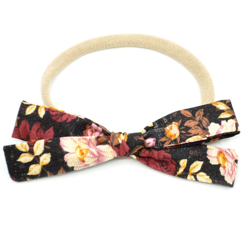Burgundy Floral Leni Bow