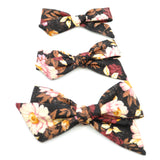 Burgundy Floral Evy Bow, Newborn Headband