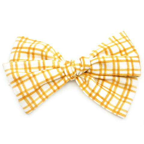Mustard Plaid Rona Bow