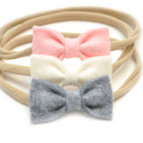 Mini-Felt Newborn Headbands, Tiny Baby Bow Set