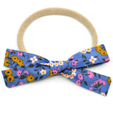 Dark Periwinkle Floral Leni Bow