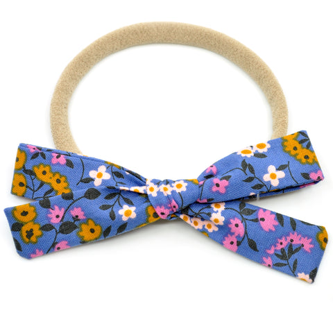 Dark Periwinkle Floral Leni Bow
