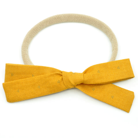 Mustard & Navy Crescents Leni Bow