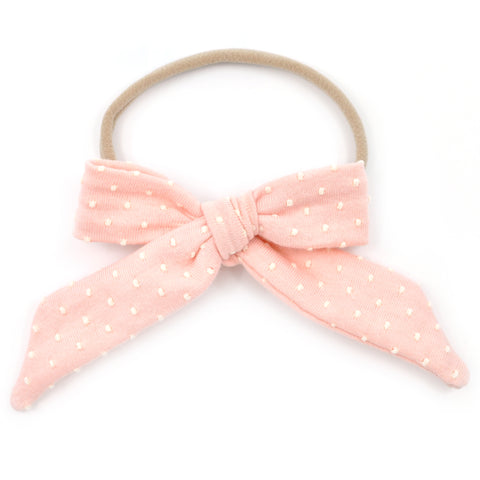 Pink & Ivory Swiss Dots Nora Bow