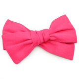 Magenta Pink Linen Rona Bow
